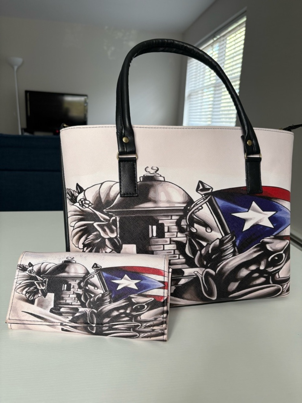 Puerto Rican Flag Tote and Wallet Set